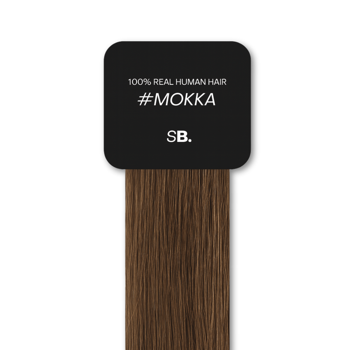 Mokka shade real human eyebrow hair extension by Sugar Browed – rich medium brown eyebrow hair made from 100% natural human hair for full, defined brows.